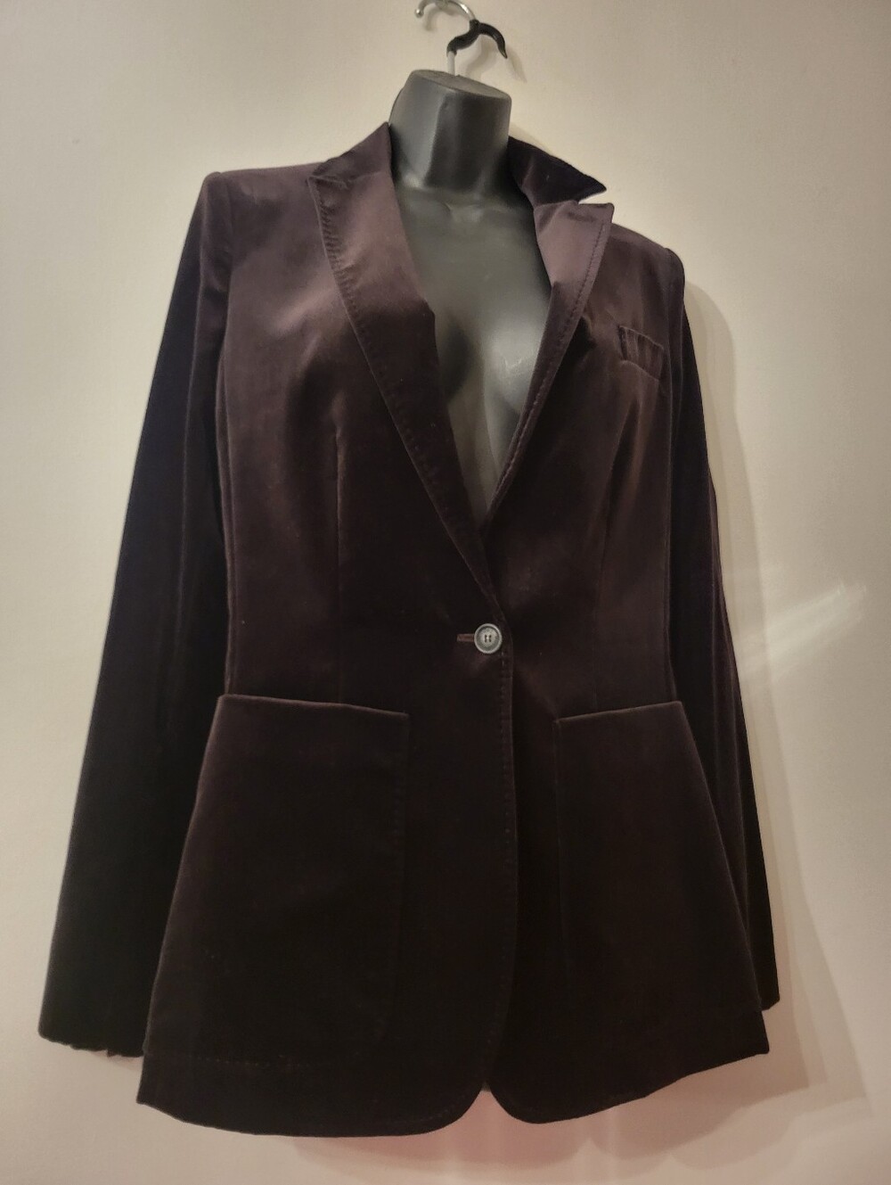 Dolce & Gabbana Vintage Plum Velvet Blazer Jacket Fitted IT 42 / US 6